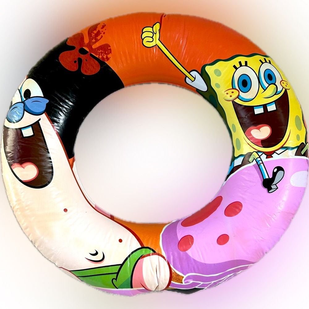 2008 VIACOM SPONGEBOB SQUAREPANTS INFLATABLE WATER POOL SWIM RING COLLECTIBLE